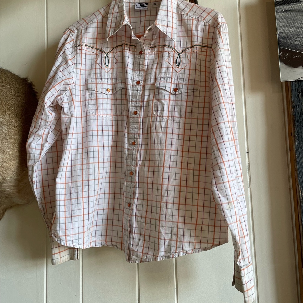 Vintage Rockies Multicolor Plaid Shirt Pearl Snap